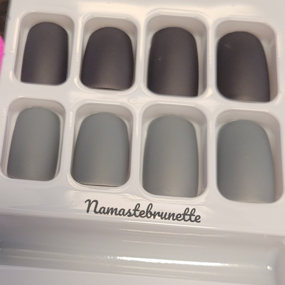 2/$16 Gray Ombre Coffin Press On Nails